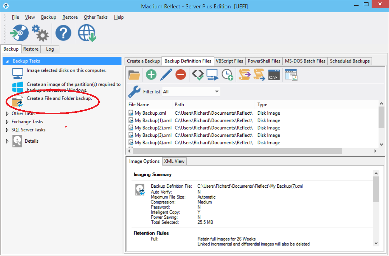 Backing up files and folders KnowledgeBase Macrium Reflect