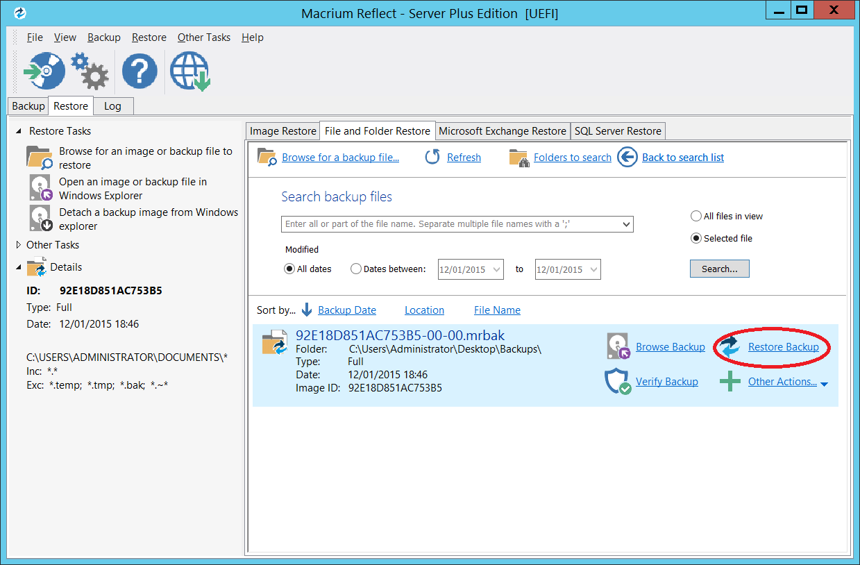 Restoring a file and folder backup KnowledgeBase Macrium Reflect