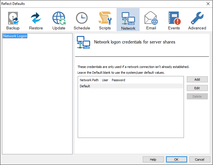 Network logon credentials KnowledgeBase v7 Macrium Reflect